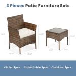 DUMOS 3-Piece Outdoor Wicker Patio Furniture Set