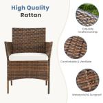 DUMOS 3-Piece Outdoor Wicker Patio Furniture Set