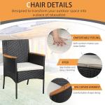 4-Piece Wicker Patio Furniture Set with Cushions