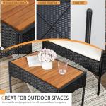 4-Piece Wicker Patio Furniture Set with Cushions