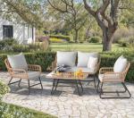 YITAHOME 4-Piece Outdoor Wicker Conversation Set