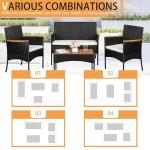 4-Piece Wicker Patio Furniture Set with Cushions