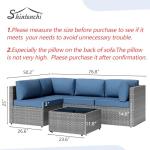 Shintenchi 5-Piece Outdoor Patio Sectional Sofa Set