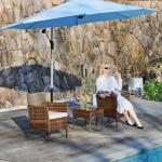 DUMOS 3-Piece Outdoor Wicker Patio Furniture Set