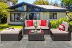 Vongrasig 5-Piece Outdoor Wicker Couch Set