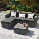 Wisteria Lane 5 Piece Outdoor Wicker Sofa Set