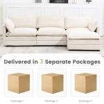 Beige Oversized Modular Sectional Sofa with Ottoman