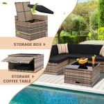8-Piece Outdoor Wicker Rattan Sectional Set