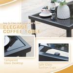 Greesum 4-Piece Black Patio Conversation Set
