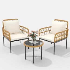 3-Piece Outdoor Rattan Patio Furniture Set