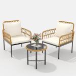 3-Piece Outdoor Rattan Patio Furniture Set