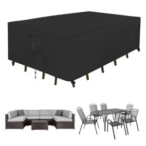 Waterproof Rectangle Patio Furniture Cover, Black