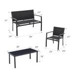 Greesum 4-Piece Black Patio Conversation Set