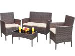 Greesum 4-Piece Wicker Patio Conversation Set