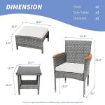 5-Piece Gray Wicker Outdoor Patio Furniture Set