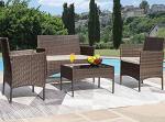 Greesum 4-Piece Wicker Patio Conversation Set
