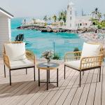 3-Piece Outdoor Rattan Patio Furniture Set