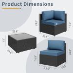 5-Piece All-Weather Rattan Patio Conversation Set