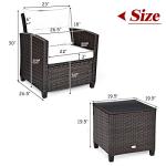 Tangkula 3-Piece Rattan Patio Furniture Set