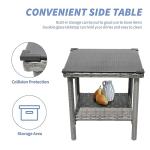 5-Piece Gray Wicker Outdoor Patio Furniture Set