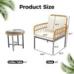 3-Piece Outdoor Rattan Patio Furniture Set