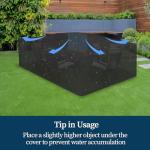 Waterproof Rectangle Patio Furniture Cover, Black