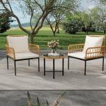 3-Piece Outdoor Rattan Patio Furniture Set