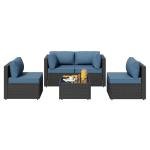 5-Piece All-Weather Rattan Patio Conversation Set