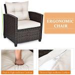 Tangkula 3-Piece Rattan Patio Furniture Set