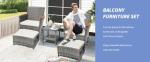 5-Piece Gray Wicker Outdoor Patio Furniture Set