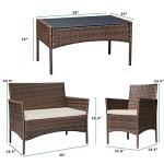 Greesum 4-Piece Wicker Patio Conversation Set