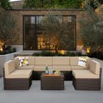 7-Piece Outdoor Rattan Patio Sofa Set