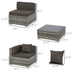 7-Piece Outdoor Rattan Sofa Set with Cushions