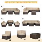 7-Piece Outdoor Rattan Patio Sofa Set