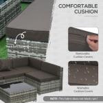 7-Piece Outdoor Rattan Sofa Set with Cushions