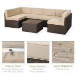 7-Piece Outdoor Rattan Patio Sofa Set