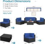 5-Piece Outdoor Rattan Sectional Sofa Set