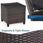 3-Piece Rattan Patio Conversation Set with Cushions