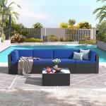 5-Piece Outdoor Rattan Sectional Sofa Set
