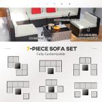 Outsunny 7-Piece Rattan Patio Furniture Set