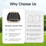 Alvantor Hexagon Outdoor Screen House Tent 10'x10