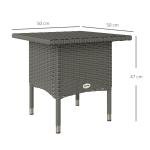 Grey Rattan Outdoor Coffee Table by Outsunny
