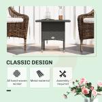 Grey Rattan Outdoor Coffee Table by Outsunny