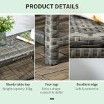 Grey PE Rattan Outdoor Coffee Table