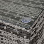 Mixed Grey Rattan Side Table with Glass Top
