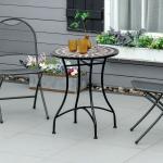 Outsunny 60cm Black Mosaic Bistro Table
