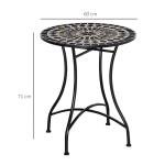 Outsunny 60cm Black Mosaic Bistro Table