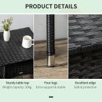 Outsunny Black Rattan Outdoor Coffee Table