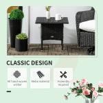 Outsunny Black Rattan Outdoor Coffee Table