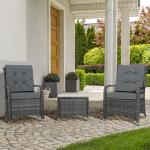 3-Piece Rattan Bistro Garden Furniture Set